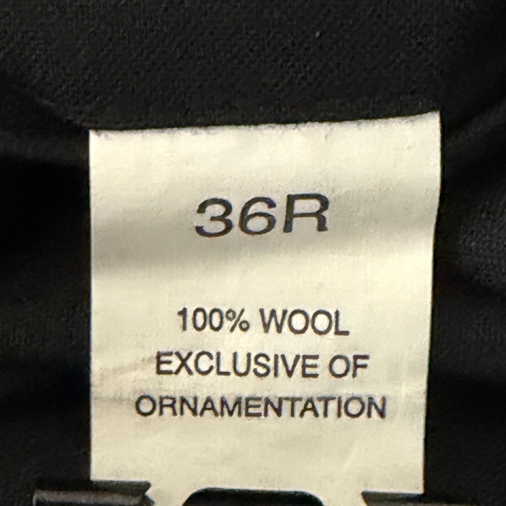 Jos A Bank 2-Piece Suit Mens 42R 36x29 100% WOOL Pleated Cuffed Solid Black - Picture 12 of 16